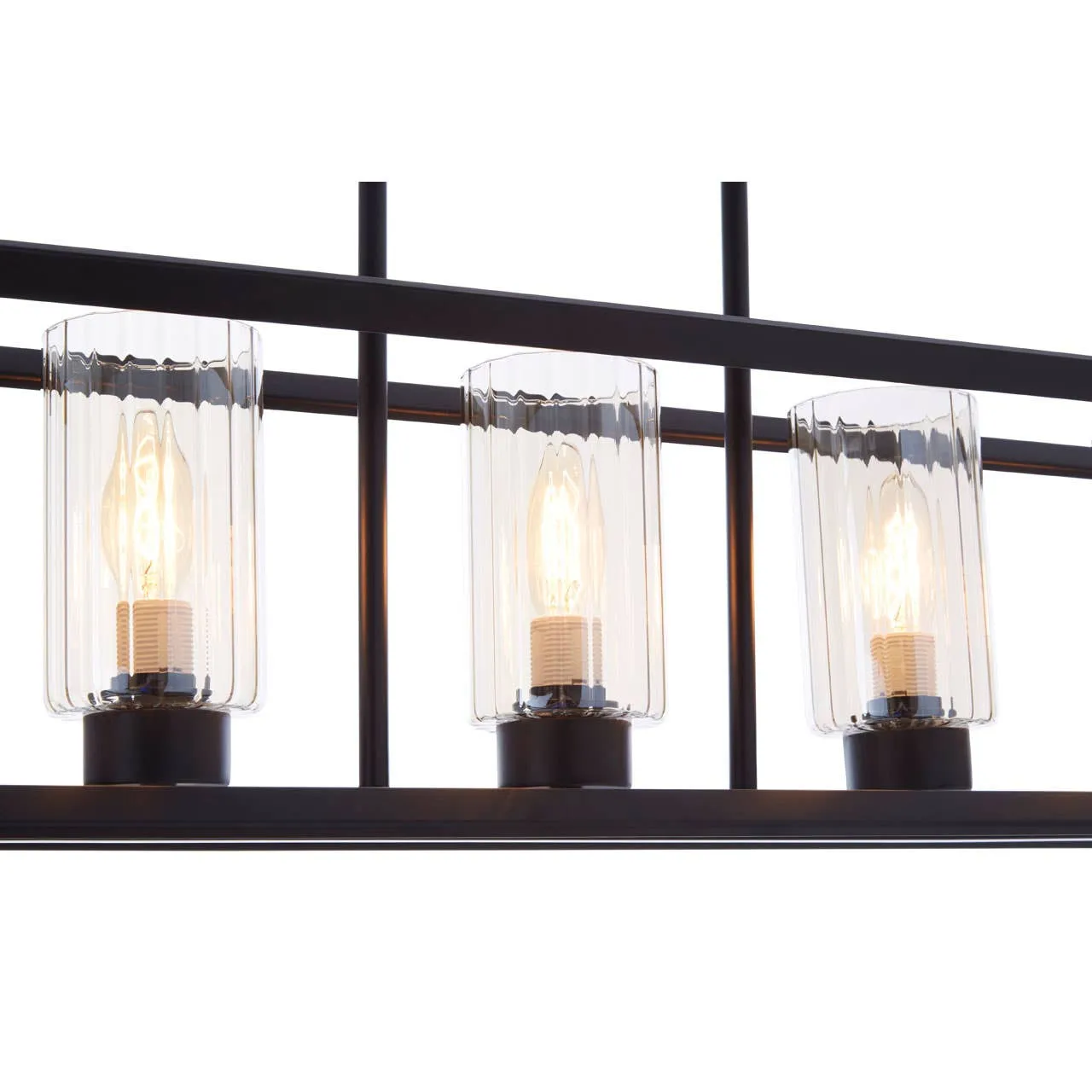 Aliko 5 Bulb Matte Black Pendant Lamp
