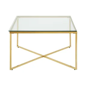 Allure Gold Finish Cross Base End Table