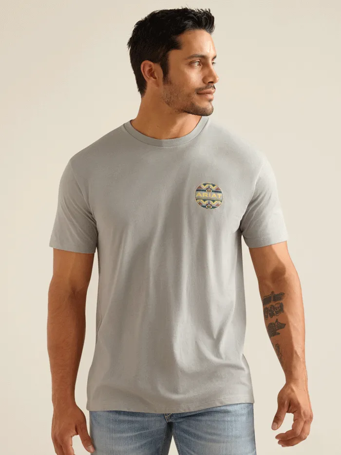 Ariat 10051446 Mens Western Geo T-Shirt Stone Heather
