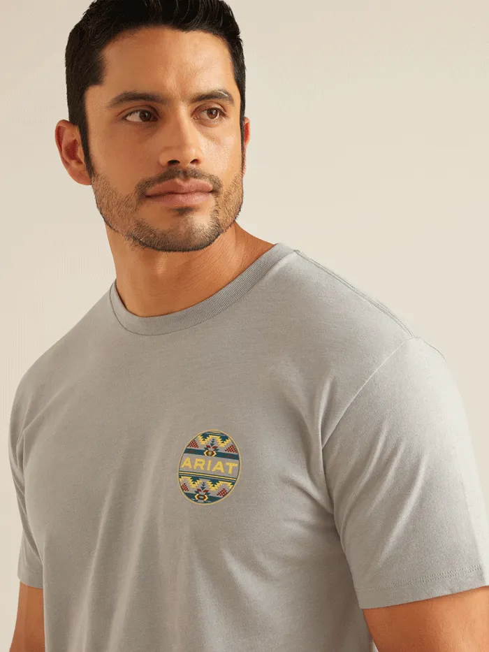 Ariat 10051446 Mens Western Geo T-Shirt Stone Heather