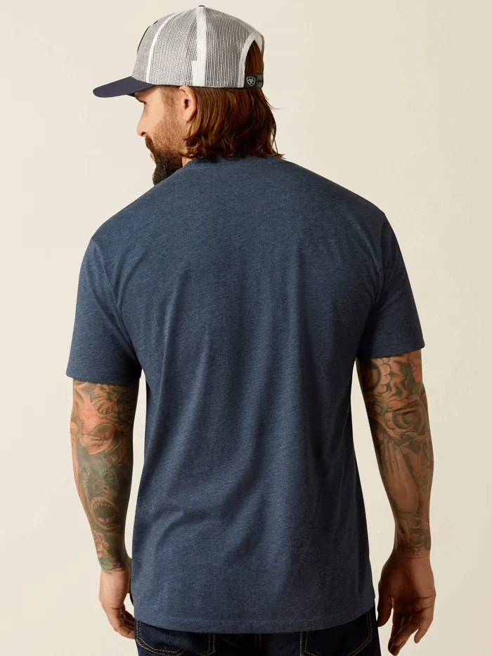 Ariat 10054179 Mens Liberty USA Digi Camo T-Shirt Navy Heather