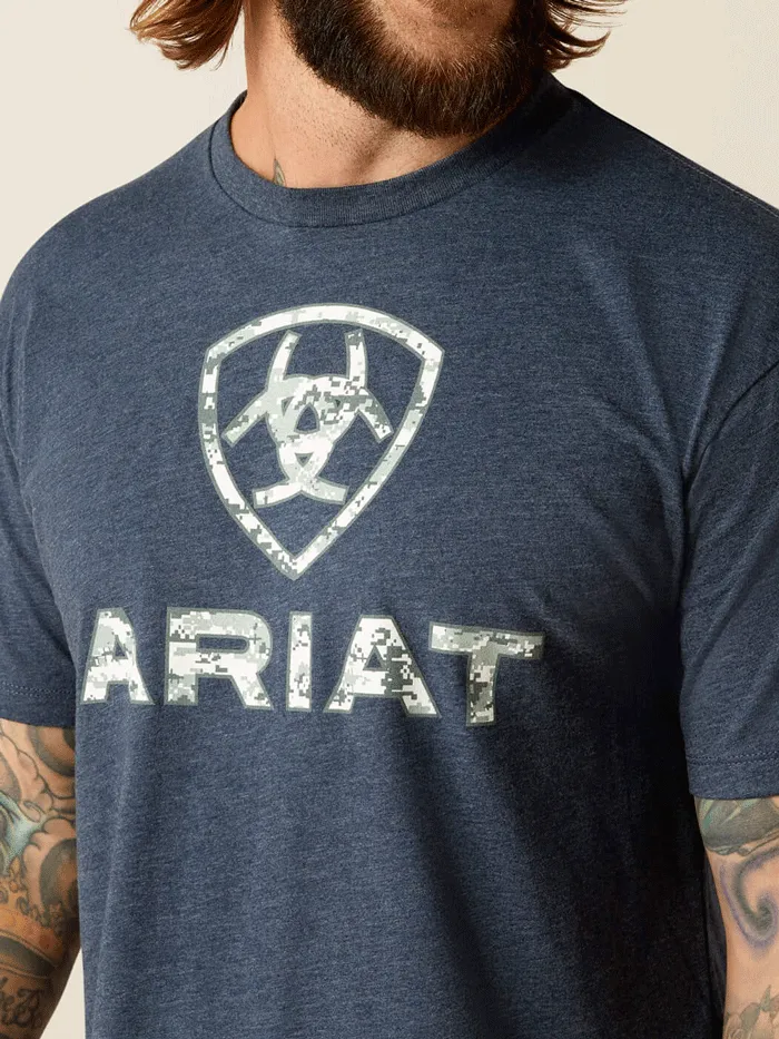 Ariat 10054179 Mens Liberty USA Digi Camo T-Shirt Navy Heather