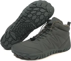 Barefoot Winter Boots Women Wide Toe Box Flexible Sole Hike Winter Footwear Barefoot Shoes Women Non-Slip Waterproof Boots Walking Warm Ankle Booties Zero Drop Sole Wide Toe Box Slip On Sneakers