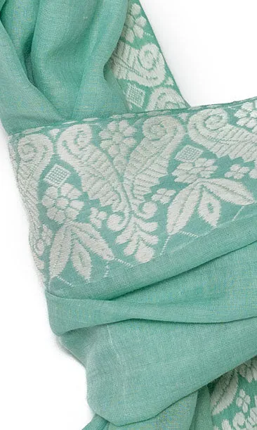 Bengal Border Two-Tone Scarf - Jade