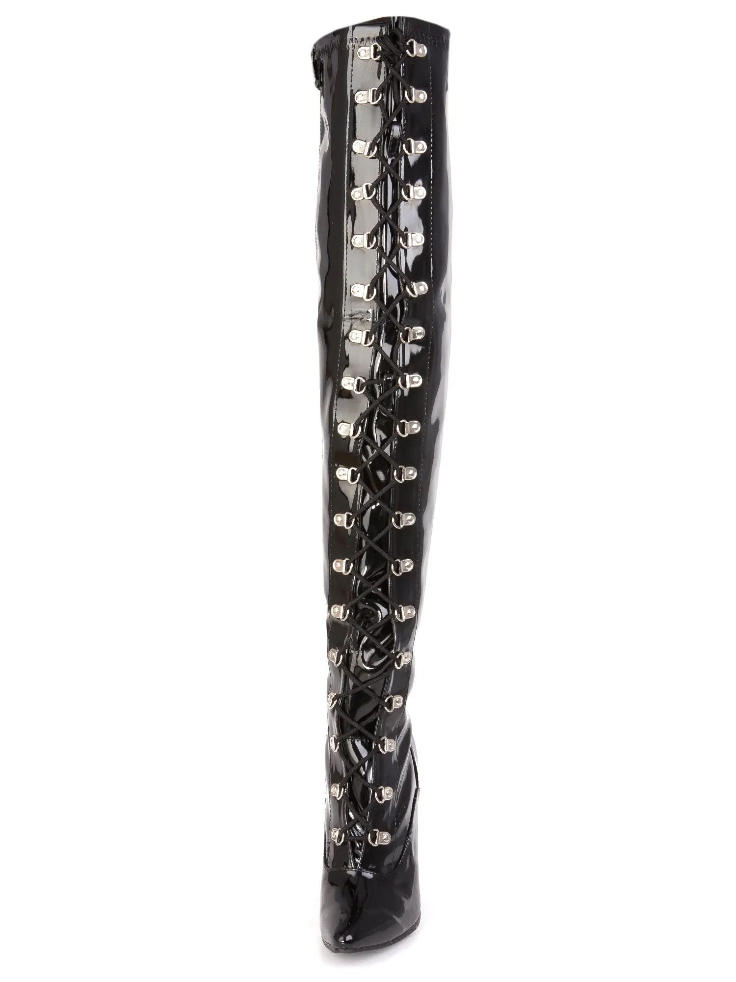 Black Laced Thigh Boot - UK 9