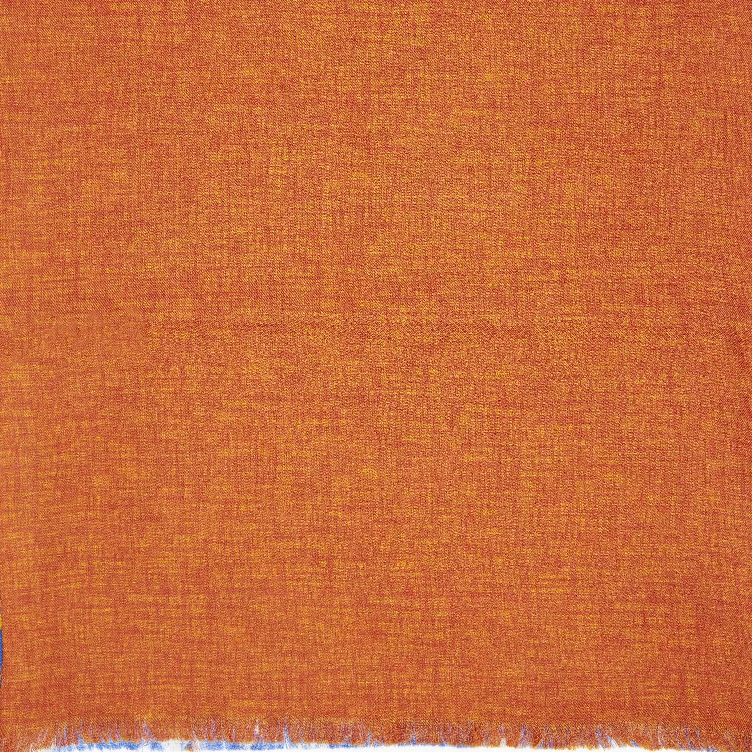 BLUETTE AND ORANGE WOOL AND SILK SCARF