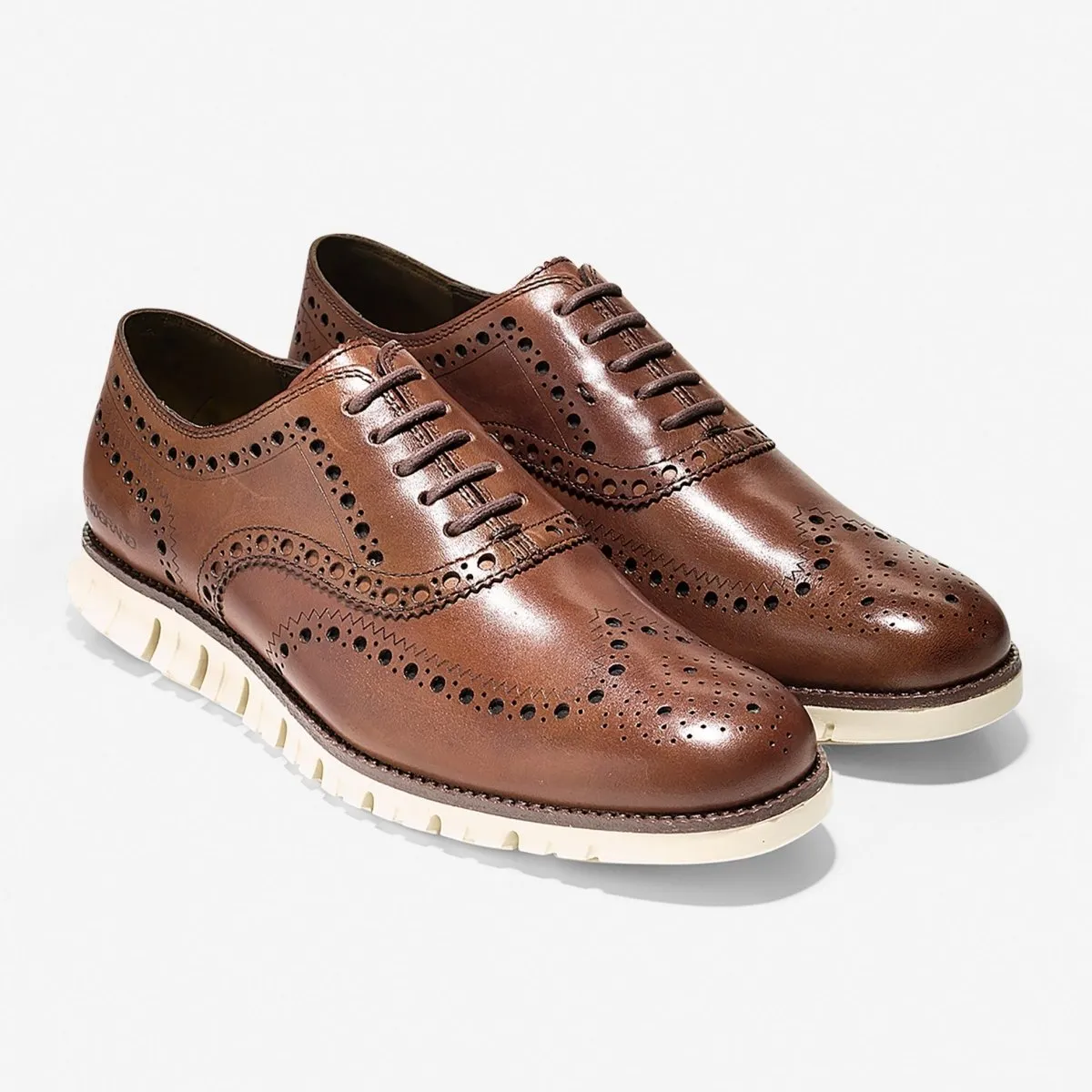 Mens Cole Haan Zerogrand Wingtip Shoes in British Tan - C14493