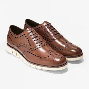 Mens Cole Haan Zerogrand Wingtip Shoes in British Tan - C14493