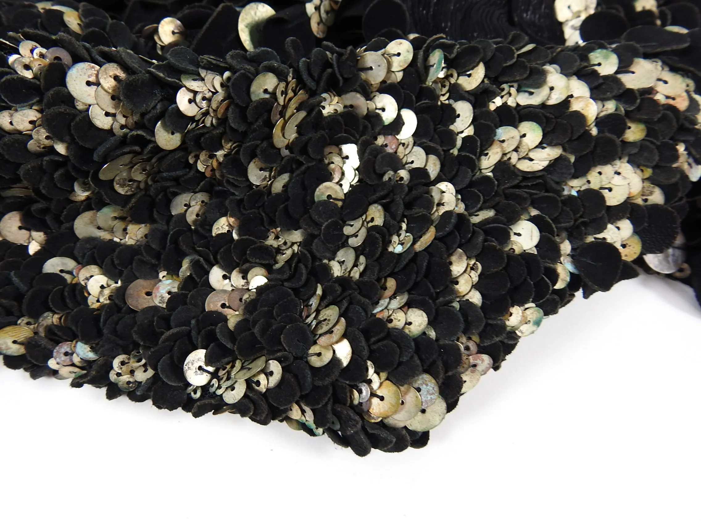 Donna Karan Collection Suede and Metal Sequin Scarf