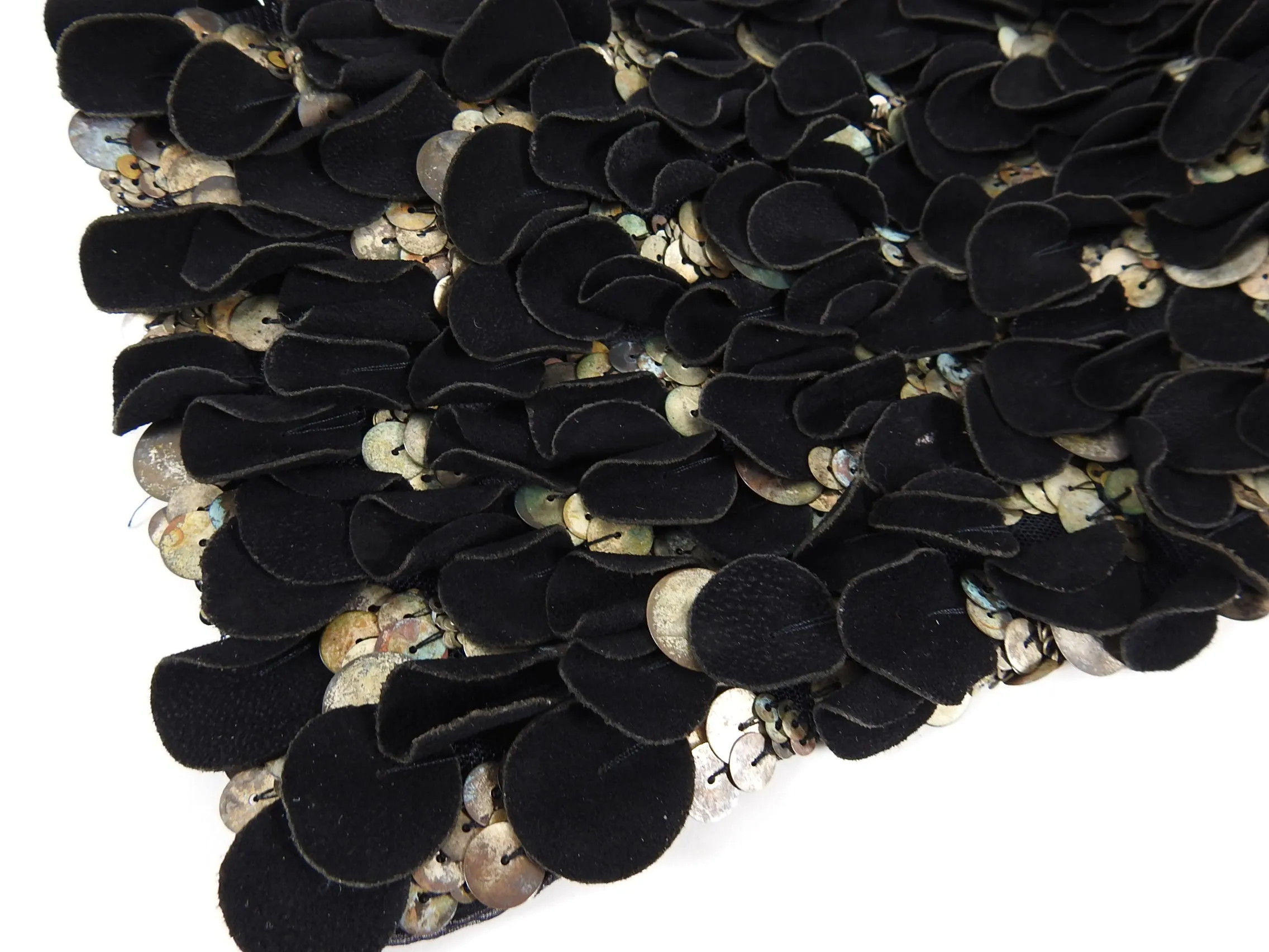 Donna Karan Collection Suede and Metal Sequin Scarf