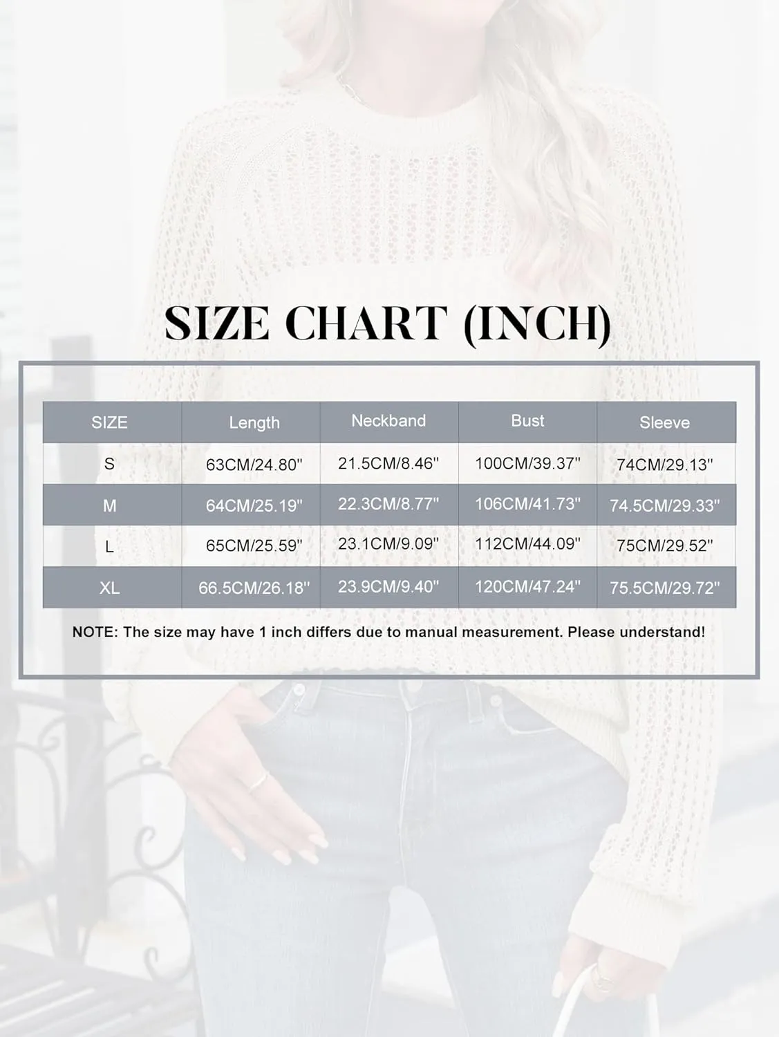 Famulily Comfy Crochet Sweaters for Women Light Weight Long Sleeve Crew Neck Hollow Out Pullover Cover Ups