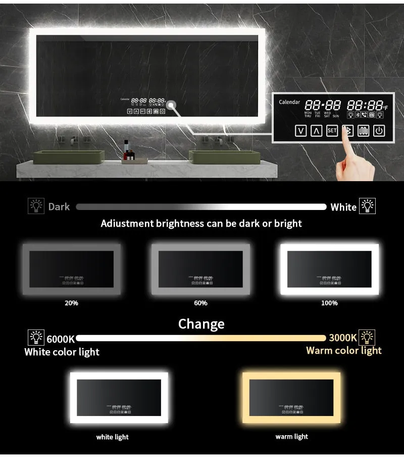 Fogless Smart  Mirror With Bluetooth Speaker