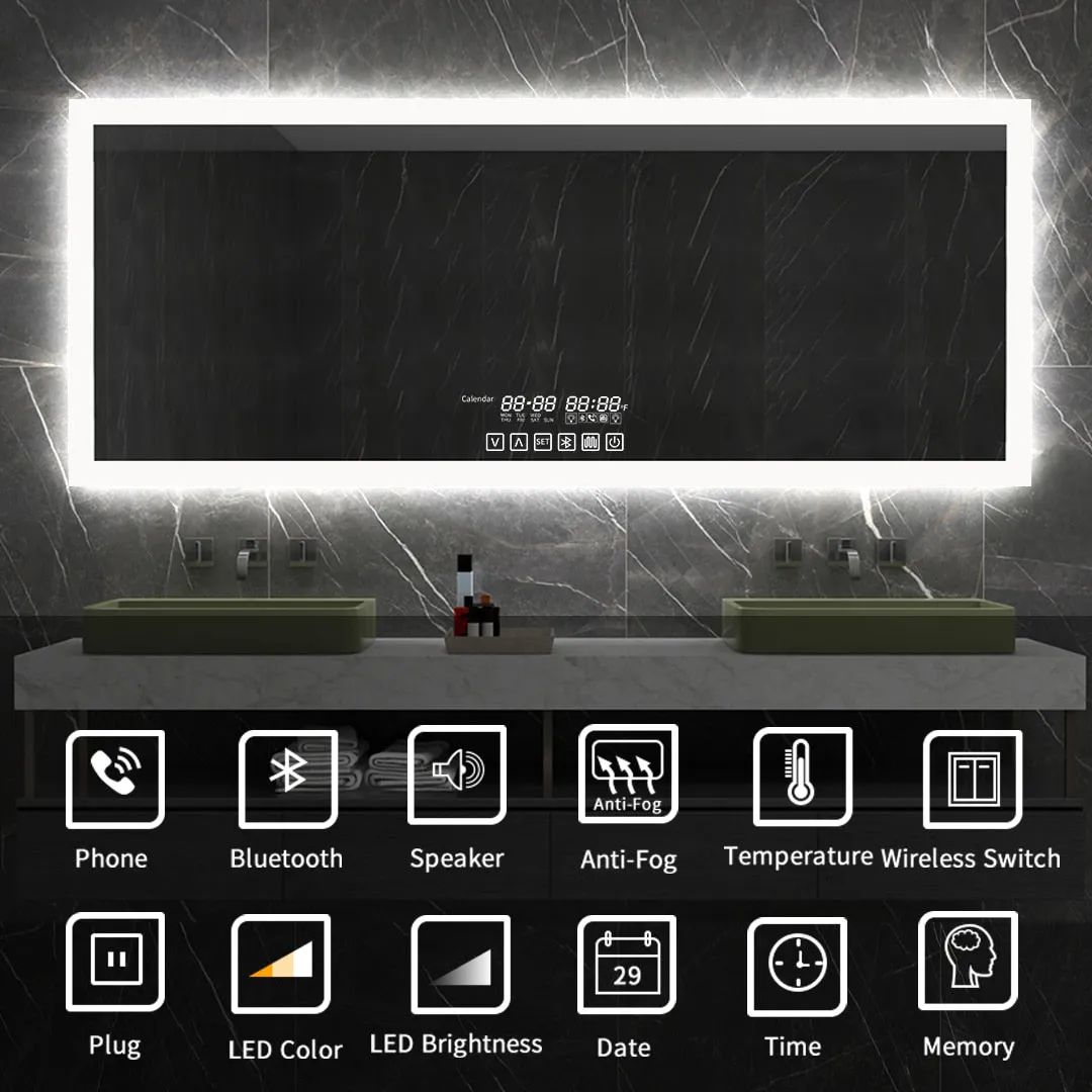 Fogless Smart  Mirror With Bluetooth Speaker