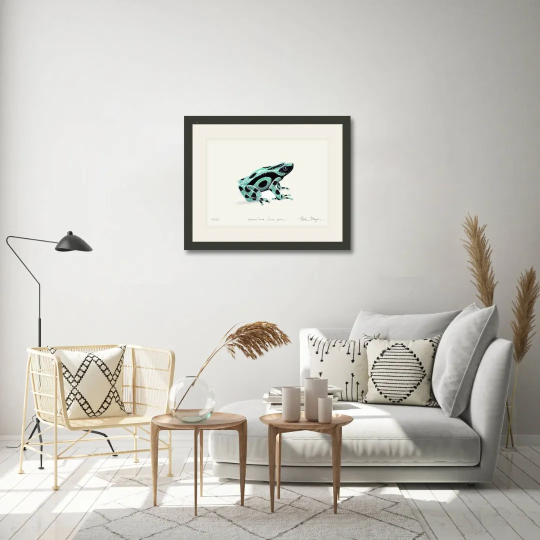 Green and Black Poison Dart Frog Print