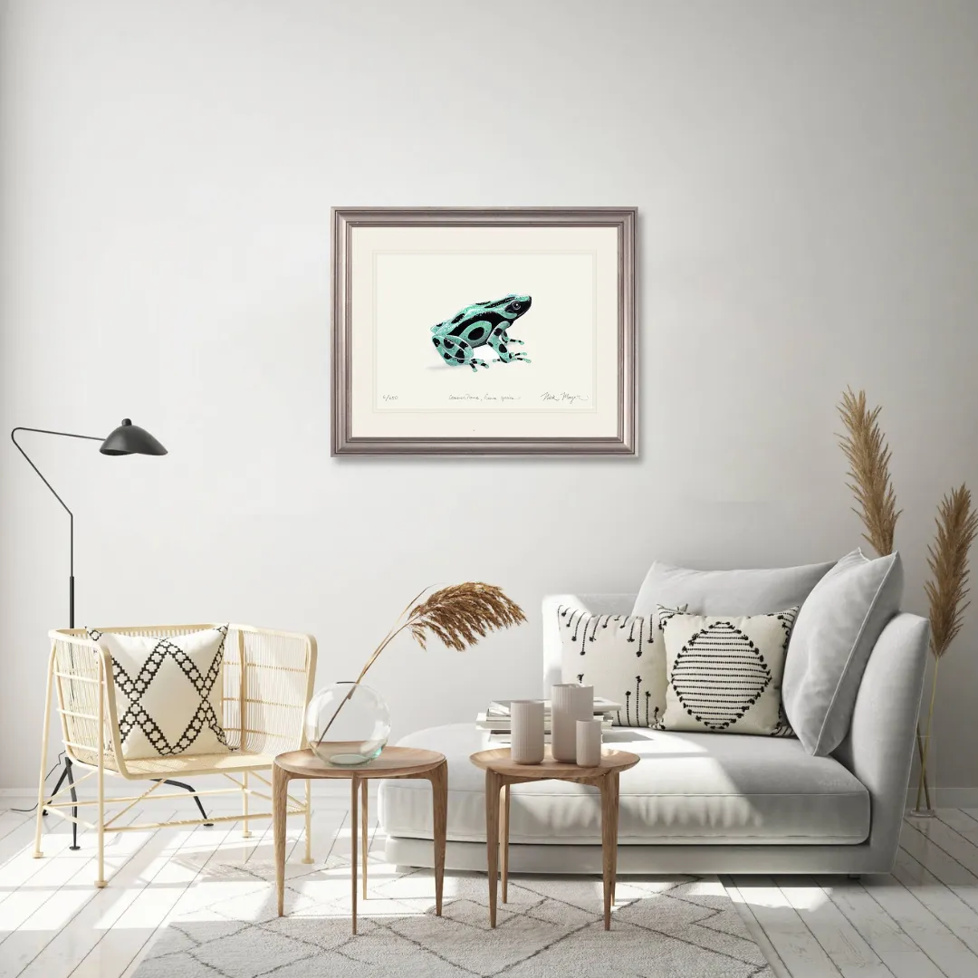 Green and Black Poison Dart Frog Print