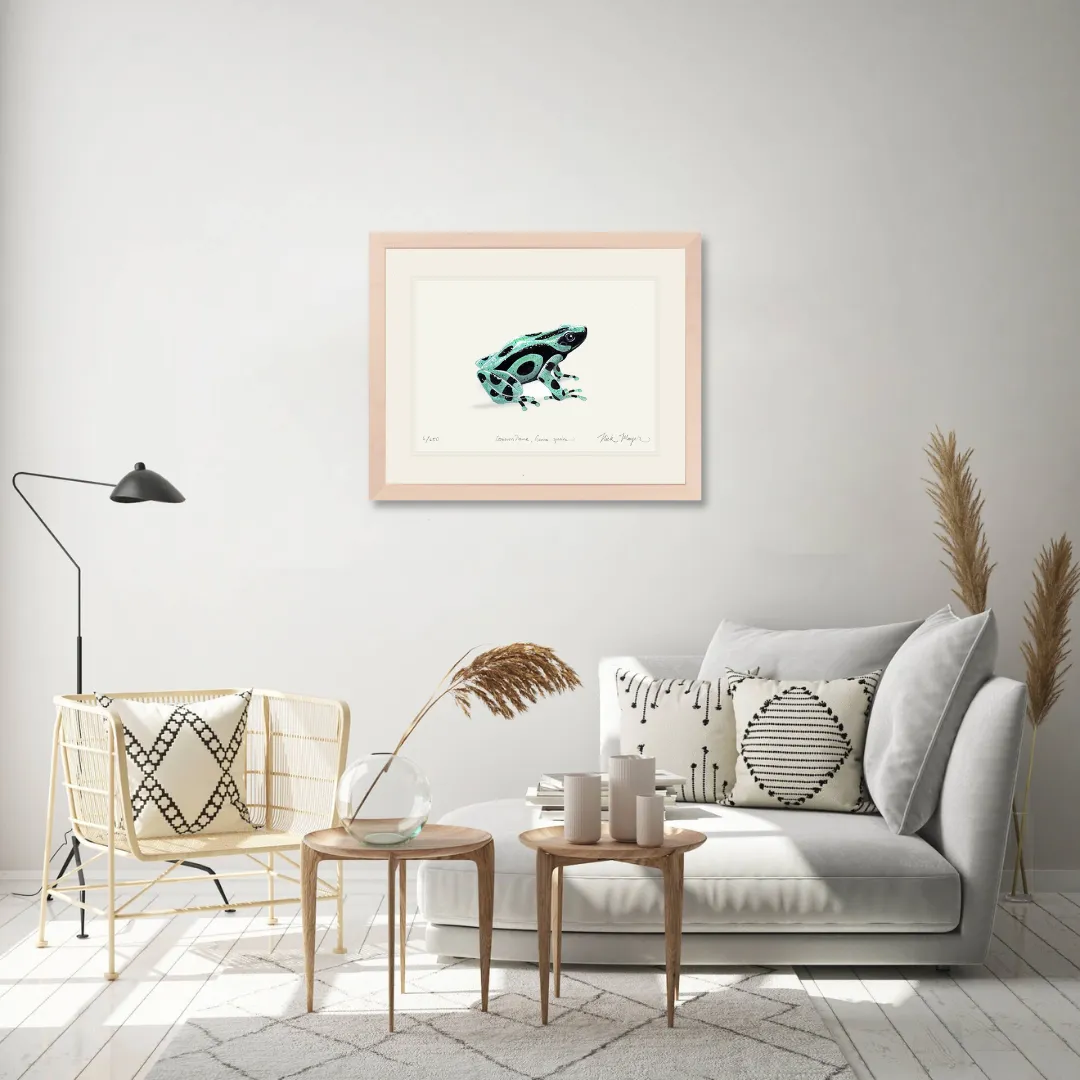 Green and Black Poison Dart Frog Print