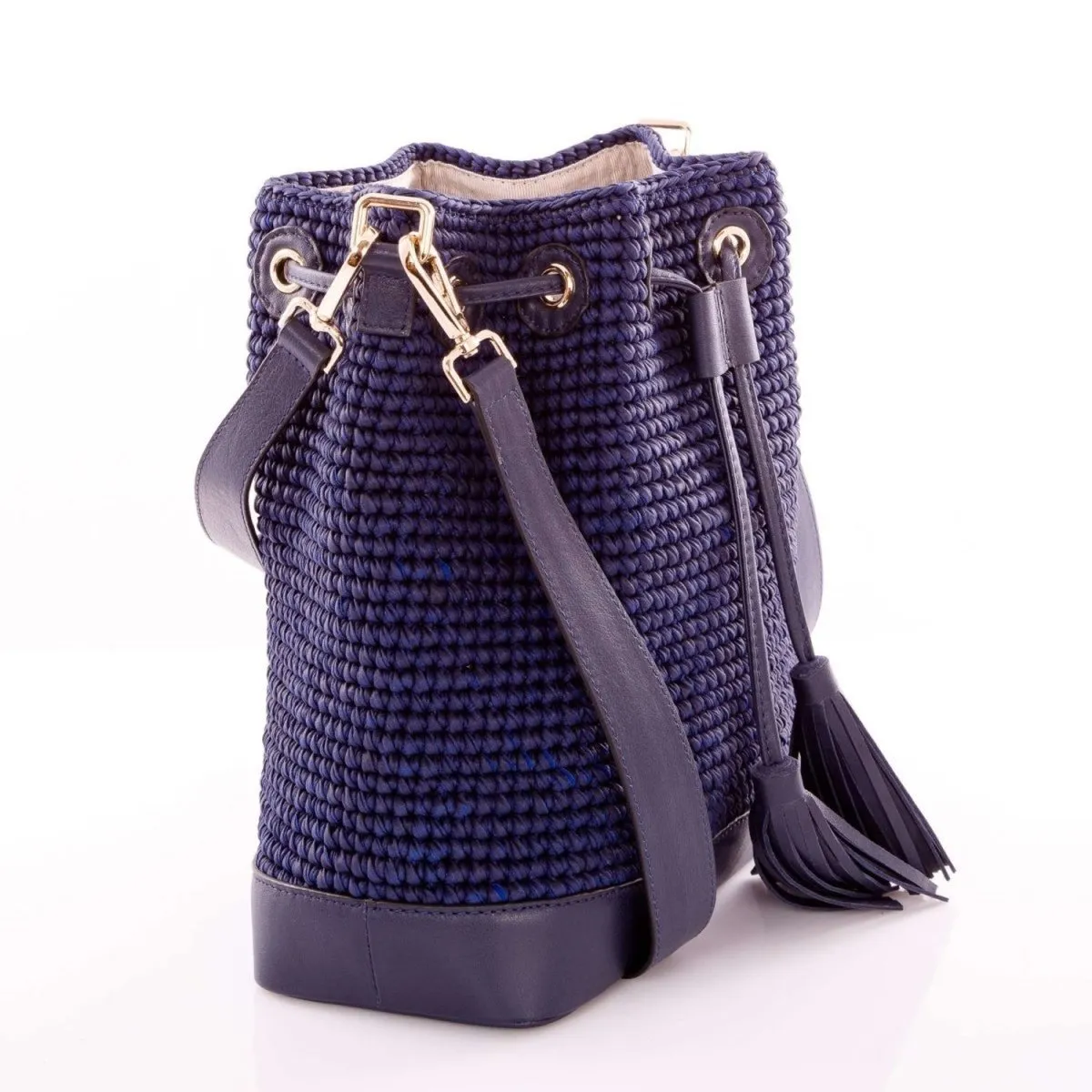 Hand Made Waxed Rope Handbag with Leather Straps