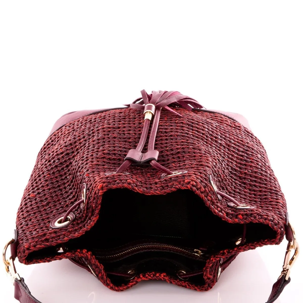 Hand Made Waxed Rope Handbag with Leather Straps