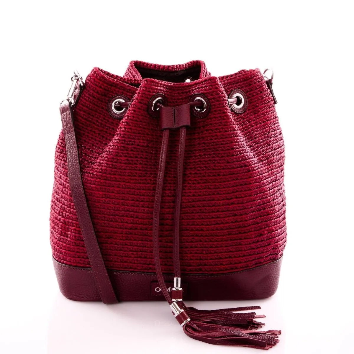 Hand Made Waxed Rope Handbag with Leather Straps