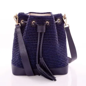 Hand Made Waxed Rope Handbag with Leather Straps