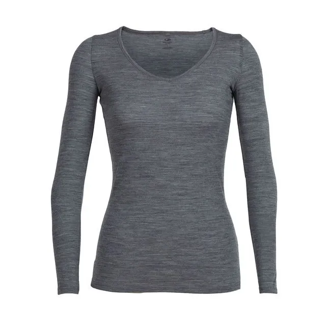 Icebreaker Womens Siren Longsleeve Sweetheart Gritstone Hthr | Buy Icebreaker Womens Siren Longsleeve Sweetheart Gritstone Hthr here | Outnorth
