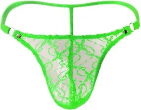Men Lace Tirm Sissy Thong Panties Hot Sheer G-String T-Back Underwear