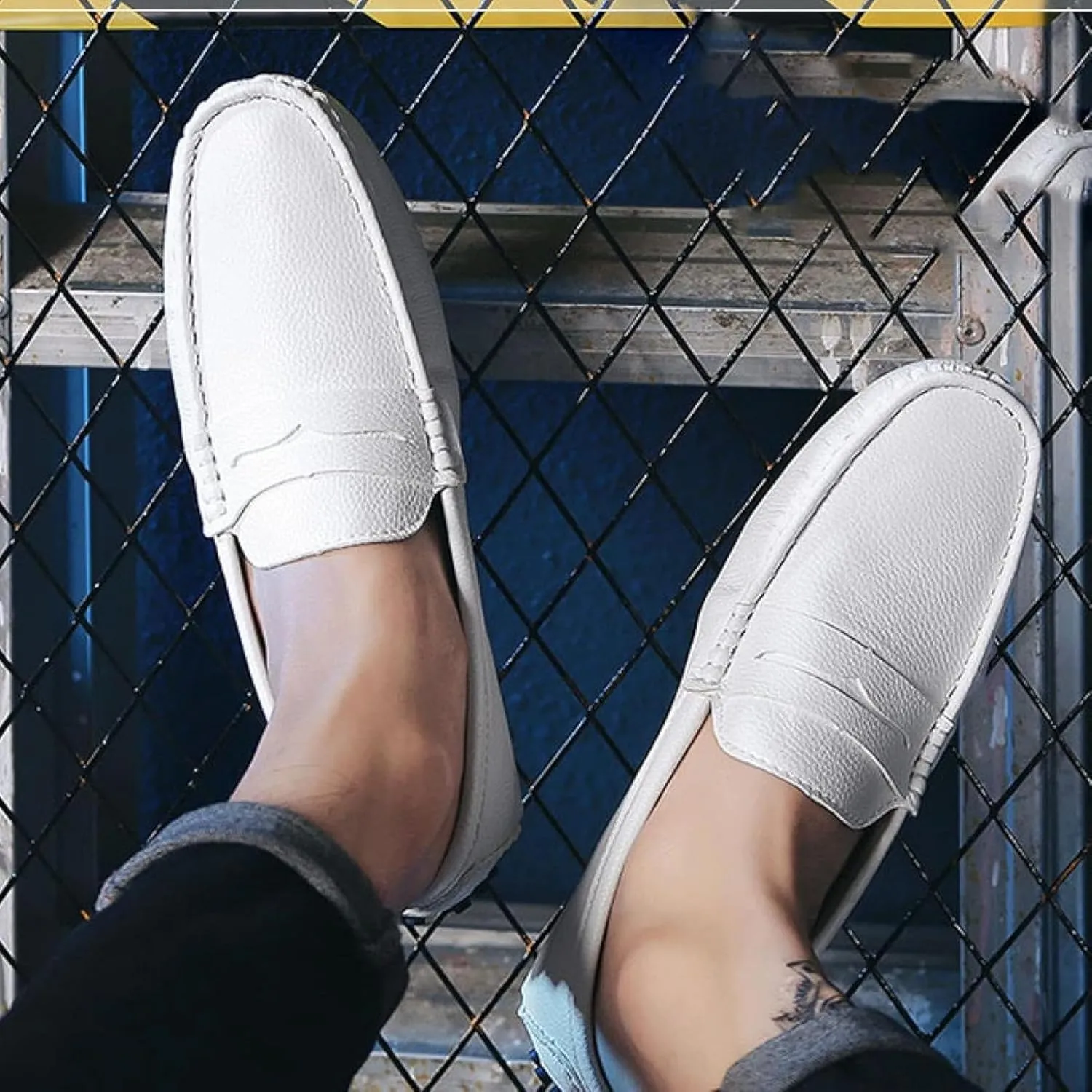 Men's Artificial Leather Penny Loafers, Casual Slippers, Driving Daily Casual Flat Shoes, Loafers