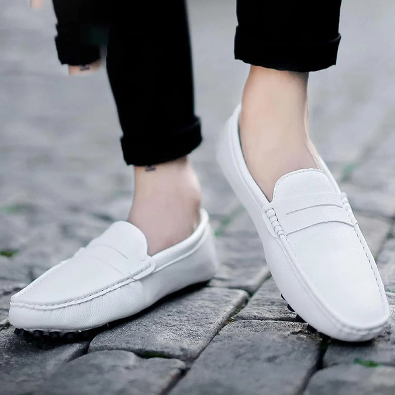 Men's Artificial Leather Penny Loafers, Casual Slippers, Driving Daily Casual Flat Shoes, Loafers