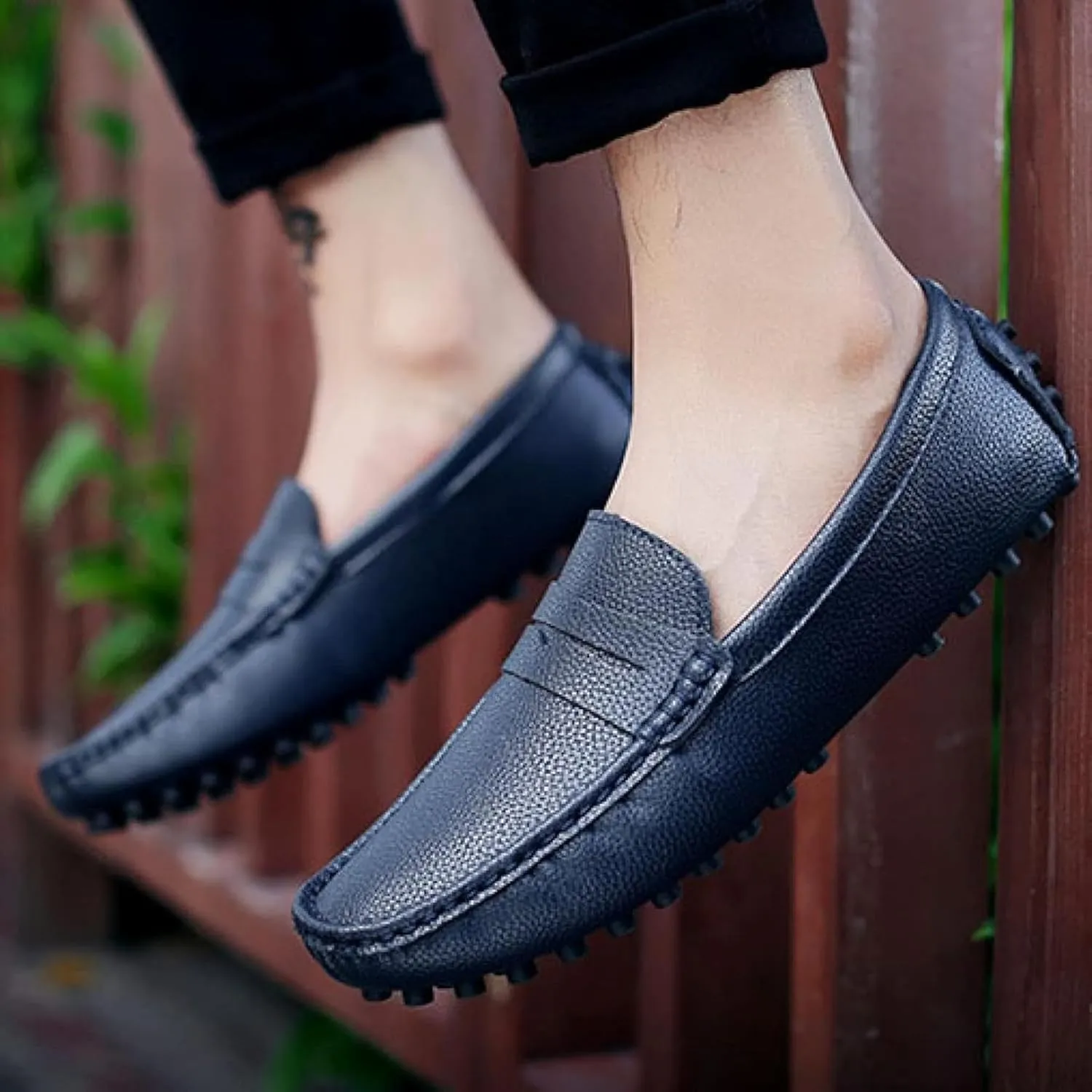 Men's Artificial Leather Penny Loafers, Casual Slippers, Driving Daily Casual Flat Shoes, Loafers