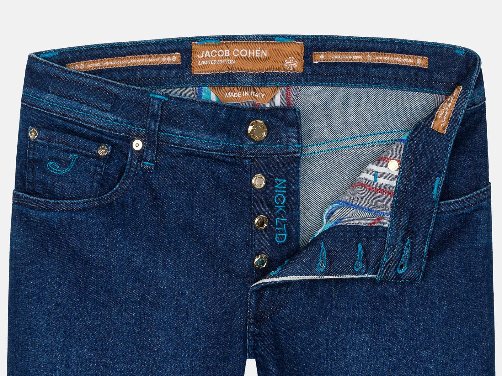 NICK LIMITED EDITION DARK BLUE SELVEDGE STRETCH DENIM JEANS