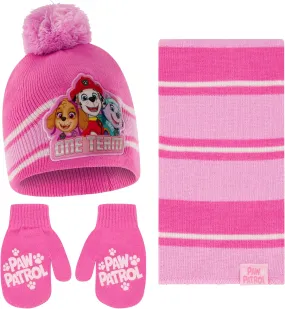 Nickelodeon girls Toddler Winter Hat, Scarf & Mittens Set 2-4 Or Paw Patrol Marshall Hat, Scarves & Kids Gloves Sets 4-7