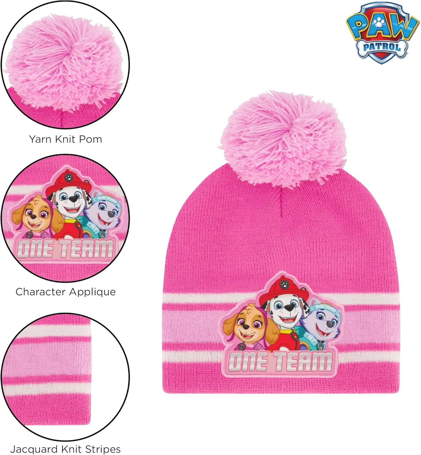 Nickelodeon girls Toddler Winter Hat, Scarf & Mittens Set 2-4 Or Paw Patrol Marshall Hat, Scarves & Kids Gloves Sets 4-7