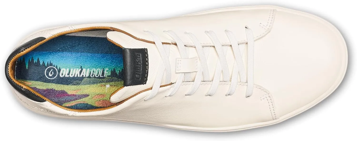 OLUKAI Wai'alae Men's Golf Shoes, Spikeless Golf Shoes, Supple Full-Grain Leather & Contoured Footbed, Waterproof & Stain-Resistant