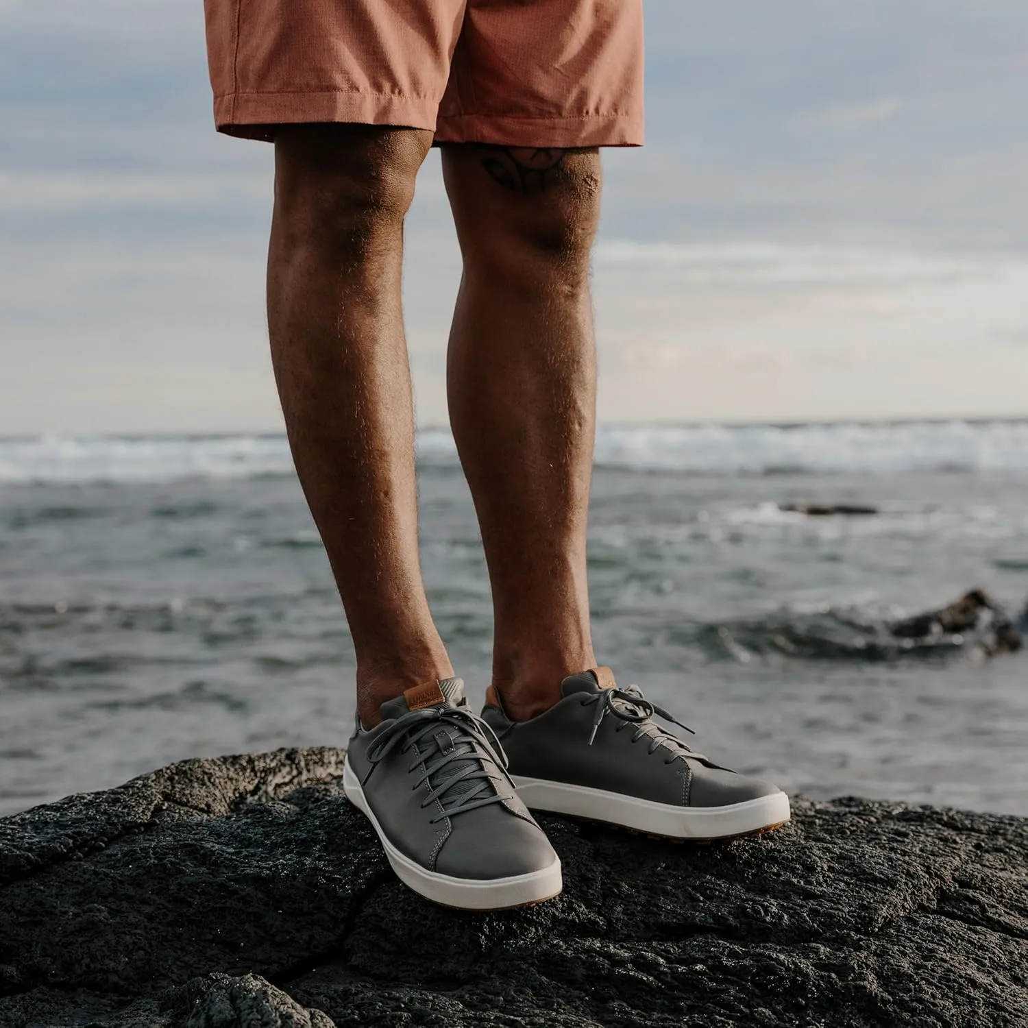 OLUKAI Wai'alae Men's Golf Shoes, Spikeless Golf Shoes, Supple Full-Grain Leather & Contoured Footbed, Waterproof & Stain-Resistant