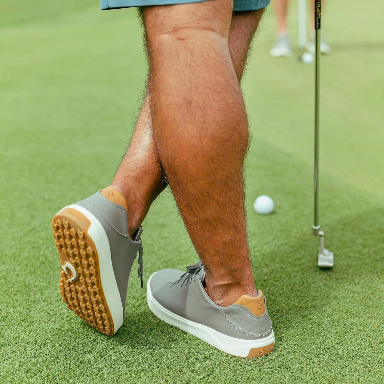OLUKAI Wai'alae Men's Golf Shoes, Spikeless Golf Shoes, Supple Full-Grain Leather & Contoured Footbed, Waterproof & Stain-Resistant