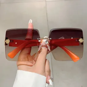 Sunset Glimmer Rimless Sunglasses