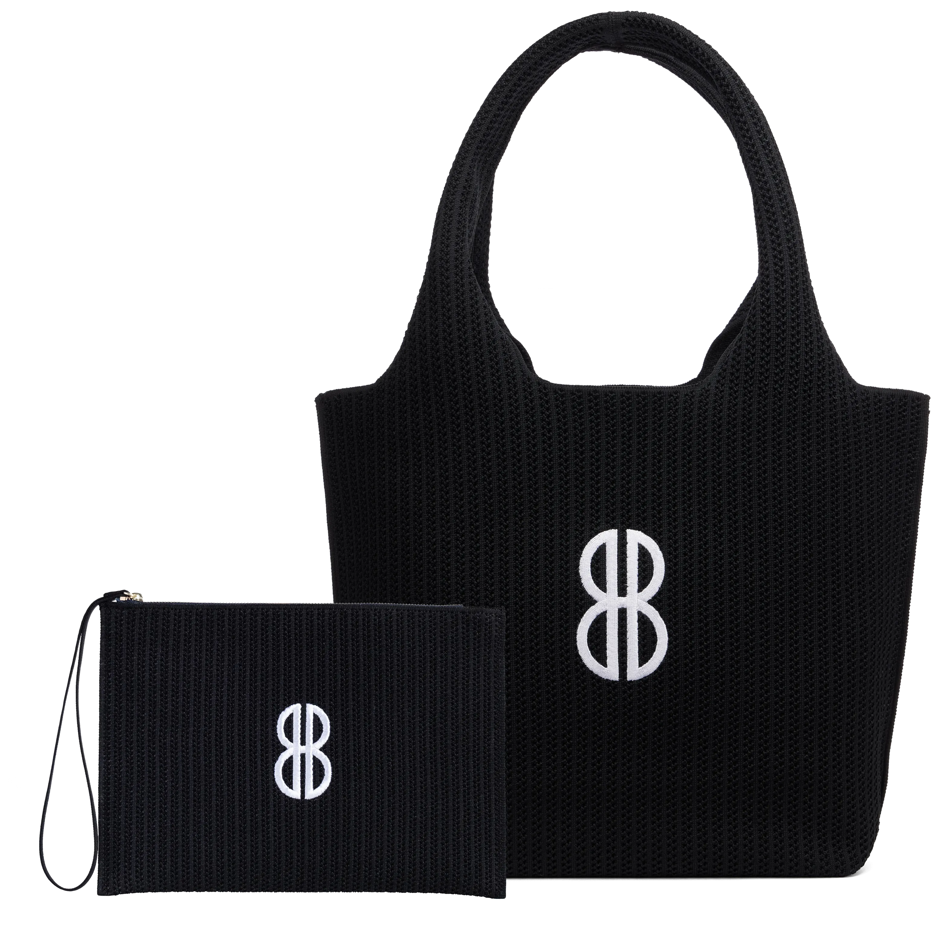Sutton City Tote - Black Stripe Monogram - Medium
