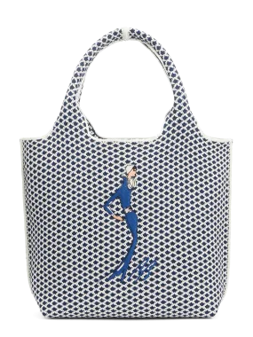 Sutton City Tote - Navy Diamond - Small