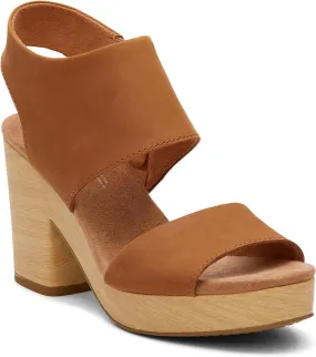 TOMS Womens Majorca Block Platform Casual Sandals Casual High Heel 3" & Up - Brown