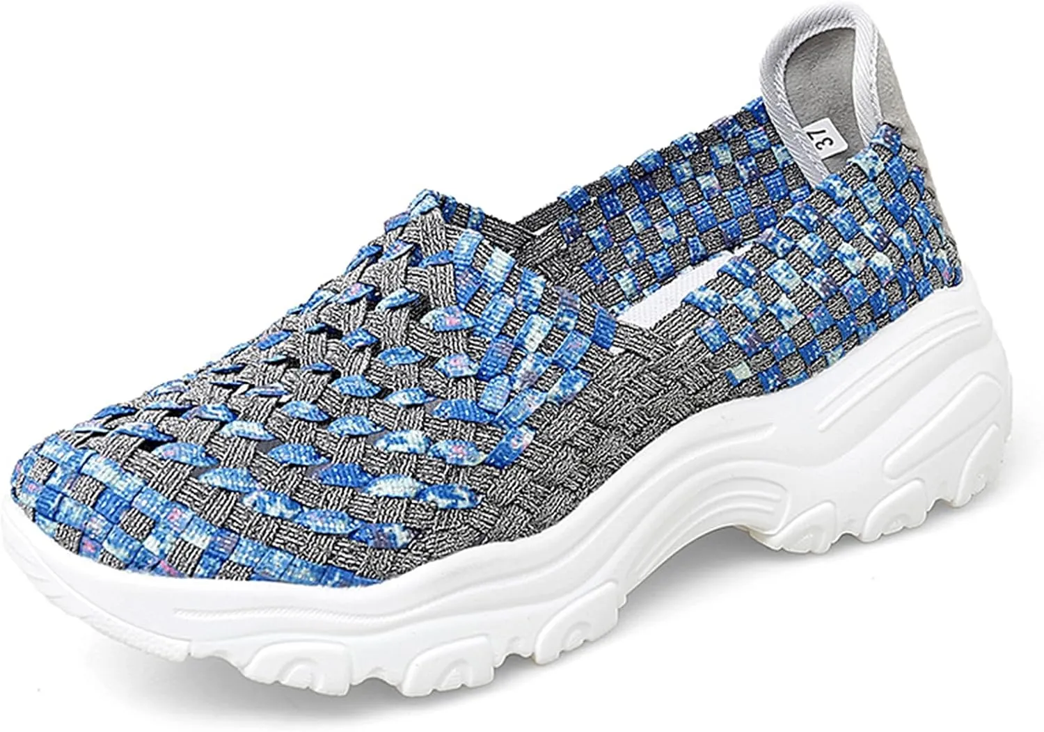 Veroders Women's Woven Elastic Platform Sandals Platform Wedge Sandals for Women Slip-On Wedge Pumps Handmade Breathable Comfortable Fashion Shoes