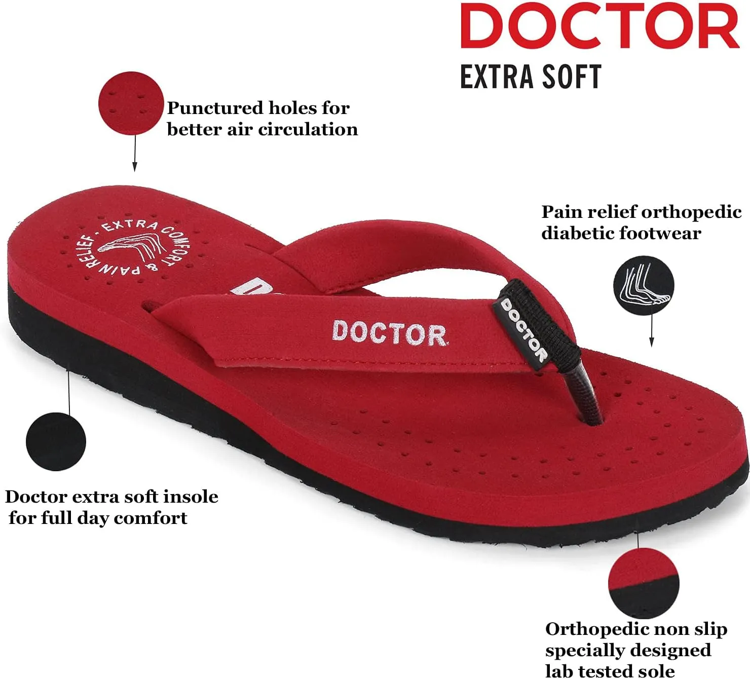 Women's Care Orthopaedic Diabetic Comfortable MCR Flip-Flop Slippers D-16