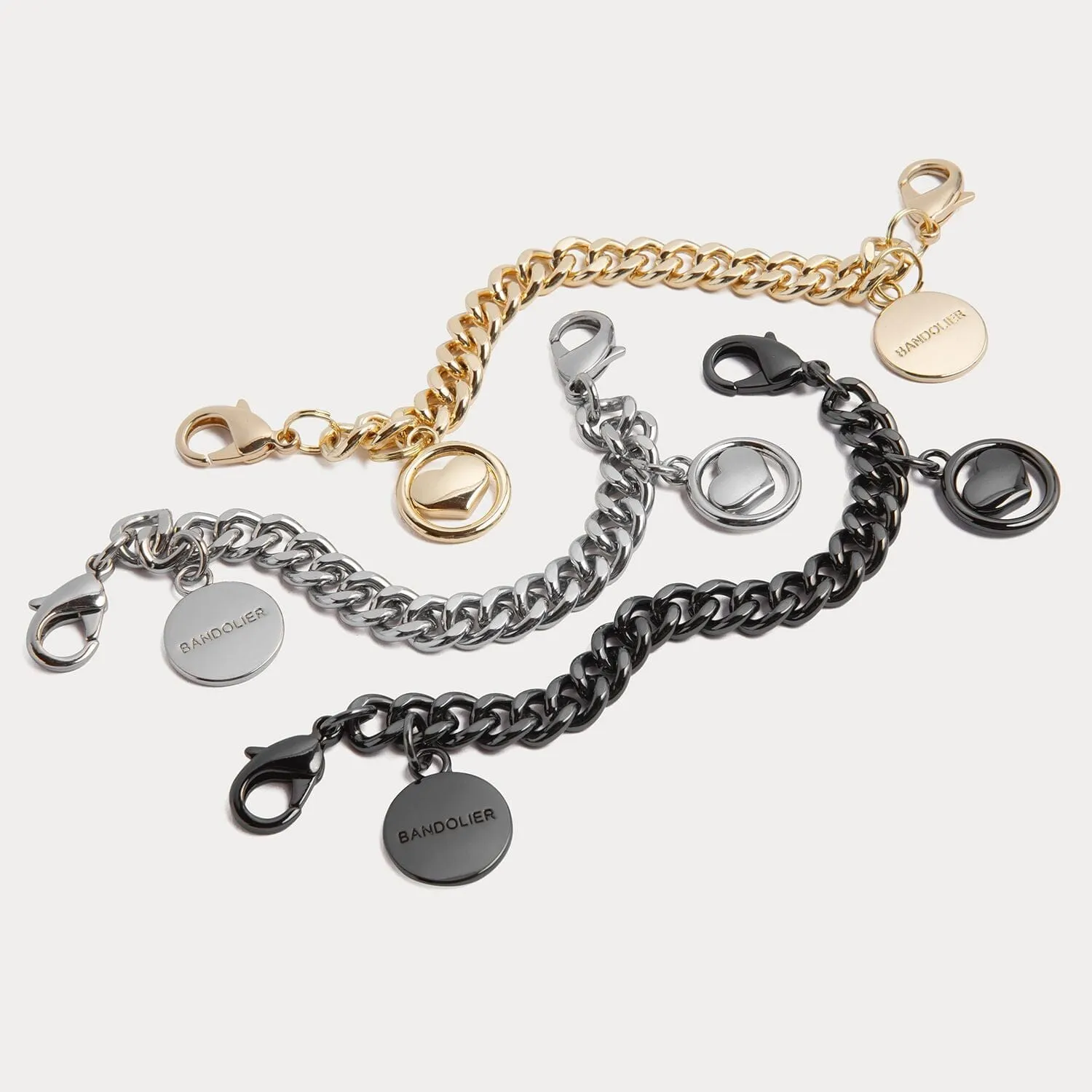 Wristlet Circle Heart Charm - Pewter/Pewter